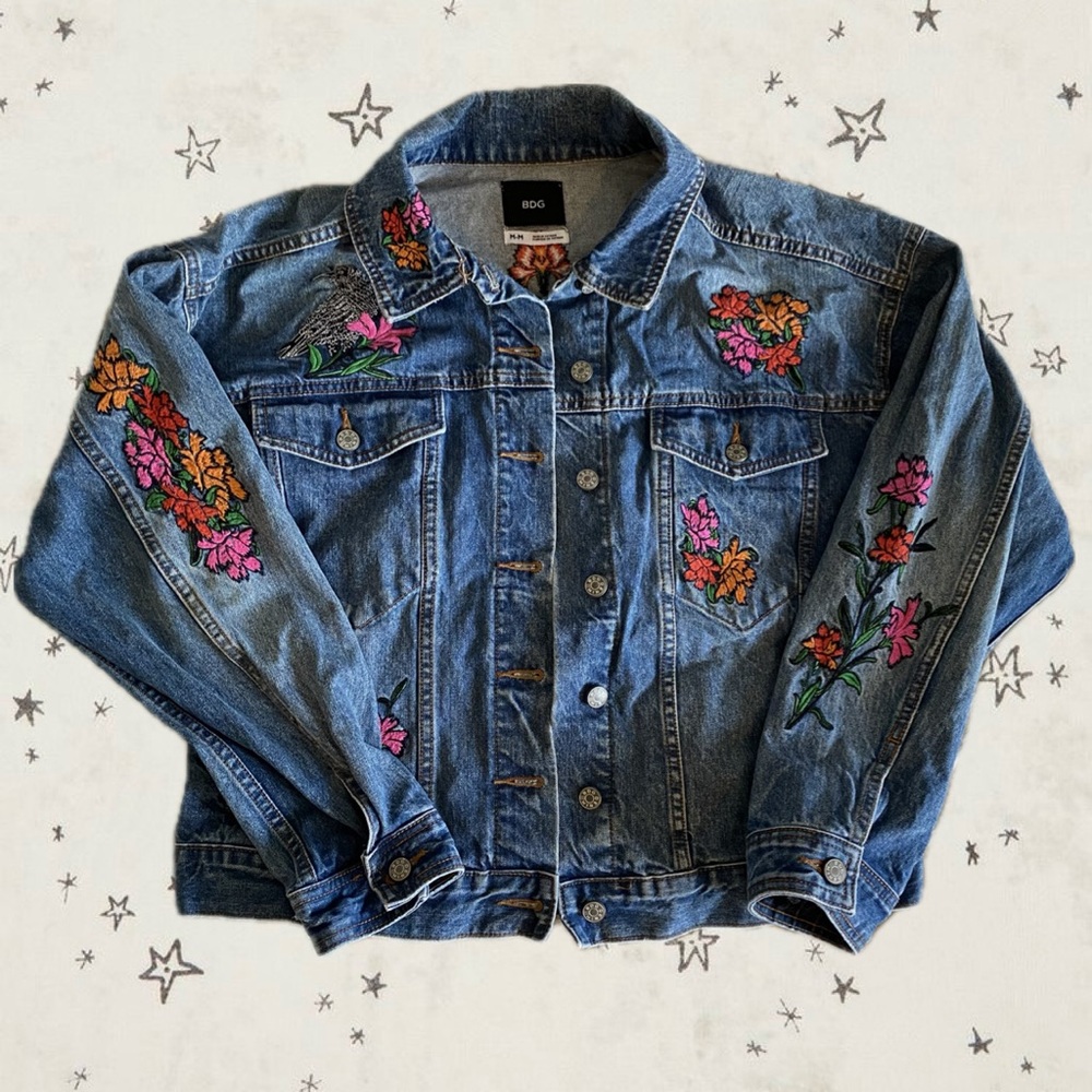 Urban Outifitters BDG embroidered denim jacket